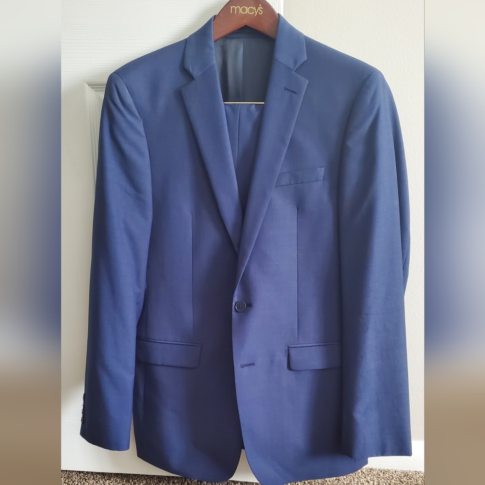 Mens Navy Calvin Klein Suit